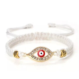 Evil Eye Bracelet (White & Golden)