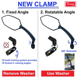 Hafny 2024 New Handlebar Bike Mirror, HD Glass Lens, Adjustable & Rotatable Safe Rearview Bicycle Mirror, Blast-Resistant, HF-M6002-FR053 (Silver Left Side)