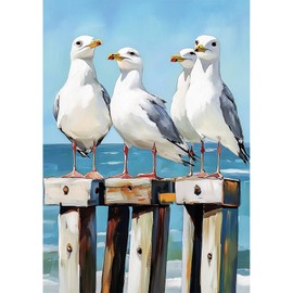 NEWENMO Cute Seagulls Diamond Painting Set Adults, DIY Cartoon Animals Diamond Painting Pictures, 5D Diamond Painting Adults, Aesthetic for Wall Decorations, Home Wall Decor Gifts, 30 x 40 cm