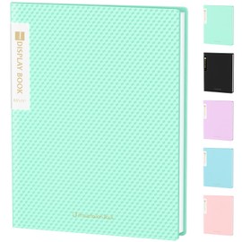 Sooez 18-Pocket Binder with Plastic Sleeves 8.5x11, Heavy Duty Art Portfolio Folder with Clear Sheet Protectors, Display 36 Pages, Presentation Book for Artwork, Document Organizer