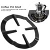 Round Stove Rack Coffee Pot Shelf Stainless Iron Black Moka