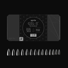 Apres Gel-X® Stiletto Box of Nail Tips | 280 Gel-X Tips, Soft Gel Tips, 14 Sizes 00-9 | Half-sizes Included (Natural Stiletto Medium, 280 Count)