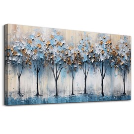 hyidecorart Large Canvas Wall Art For Living Room Bedroom Wall Decor Modern Home Decor Office Wall Decoration Vintage Trees Abstract Wall Paintings Stretched And Framed Ready To Hang Pictures Works