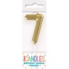 Metallic Number 7 Party Pick Candle - 4.7" | Gold