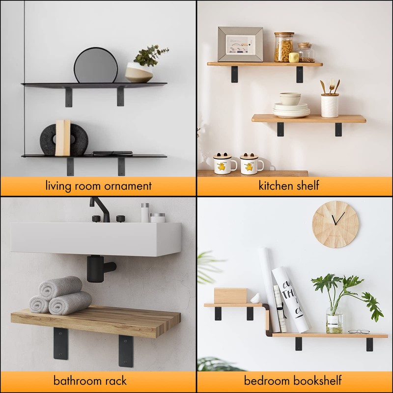 Shelf Brackets Heavy Duty, 45mm Thick L Shape Right Angle
