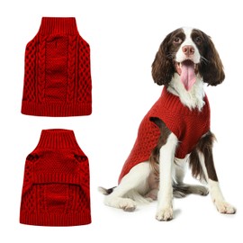 BICOPET Dog Sweaters for Small Male, Medium Dogs Boy, Girl Female, Puppy Sweater Large Dog Sweaters Pet Clothes Christmas Soft Puppies Clothing Winter Warm Outfit for Cat Apparel(Red,XS)