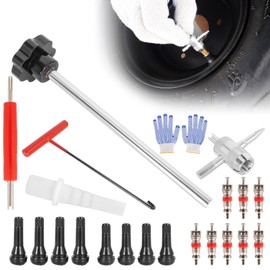 RUTU Quick Change Tire Valve Tool Kit, 51025 Tire Valve Stem Core Removal Tool with TR413 TR414 Stem, Tire Leakage Valve Replacement Tool Fit for Cars Motorcycles ATVs Trucks