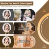 KAI-ROAD White and Gold Makeup Vanity Desk with Mirror and