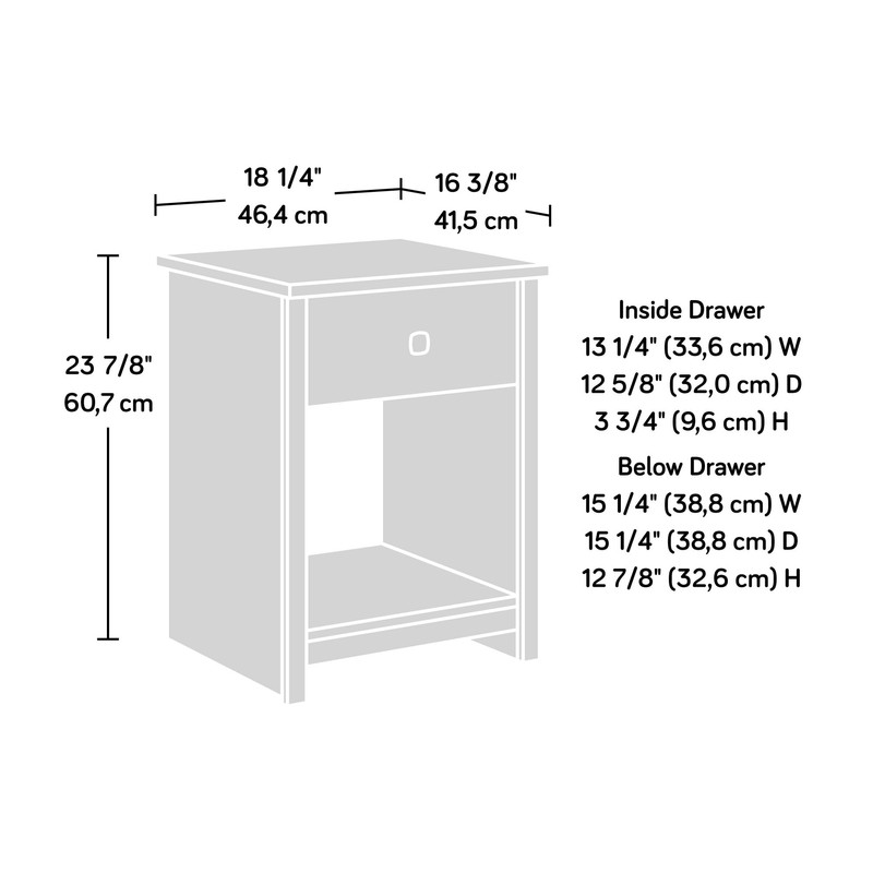 Sauder River Ranch Night Stand, Grand Walnut Finish