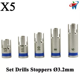 DSI 5pcs Dental Drill Stoppers Ø3.2mm Surg ical Tools Burs Set
