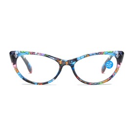Rongchy Fashion Cateye Blue Light Blocking Reading Glasses for WomenReaders Anti UV Eyeglasses (Blue, 1.5, multiplier_x)