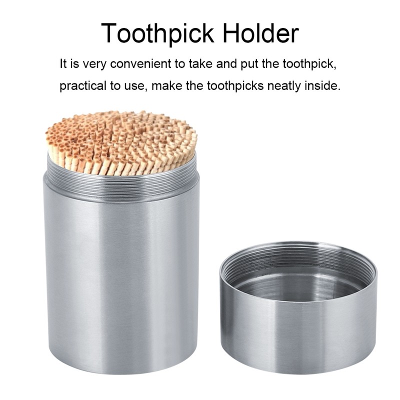 Stainless Steel Toothpick Holder Storage Box Case for Home Restaurant