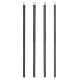 PATIKIL Threaded Extension Rod, 4 Sets 12" M10 x 1mm Fine Thread Lamp Pipe with Lamp Pipe Nipples for Pendant Light Island Lighting Chandeliers Stems, Black