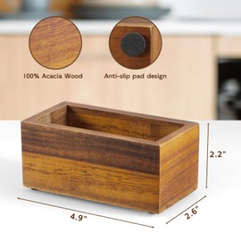 BWODYAY Sugar Packet Holder, Acacia Wood Sugar Caddy, Sugar Packet Holder for Coffee Bar, Drink Packet Organizer, Condiment Holder
