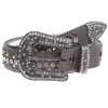 Snap On Rhinestone and Gun Metal Color Circle Studded Leather