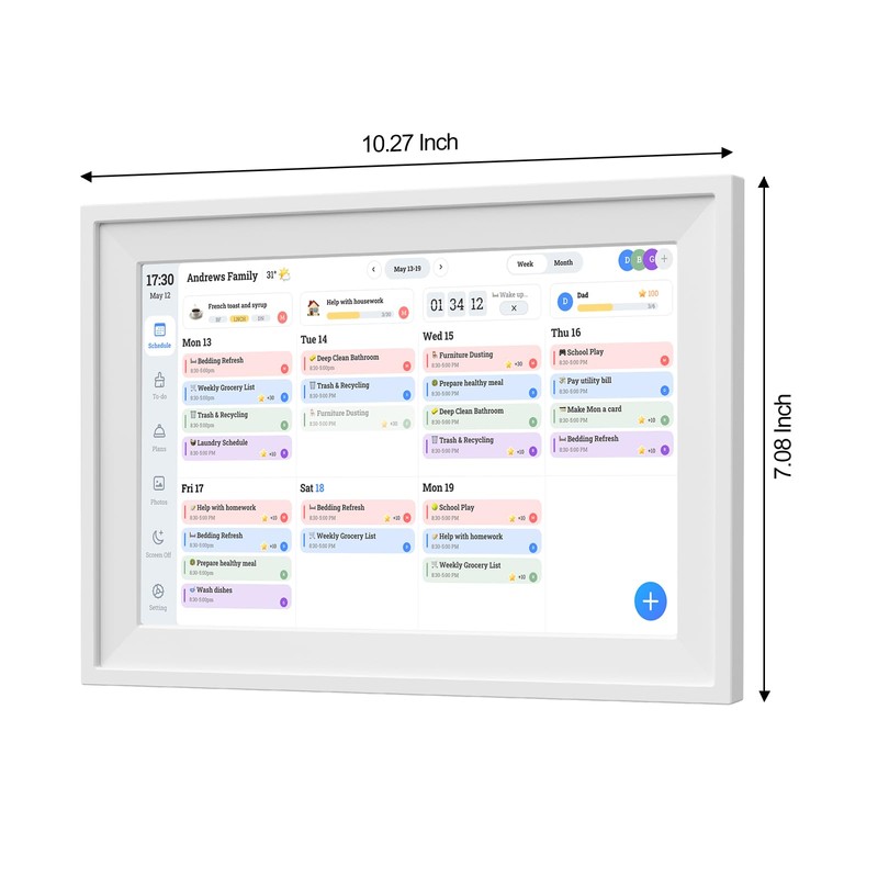 Mitoart 10.1 Inch Digital Calendar with IPS Touch Screen -