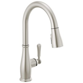 Peerless Elmhurst Pull Down Sprayer Kitchen Faucet, Brushed Nickel Kitchen Sink Faucet, Single Hole Kitchen Faucet, Stainless P7965LF-SS