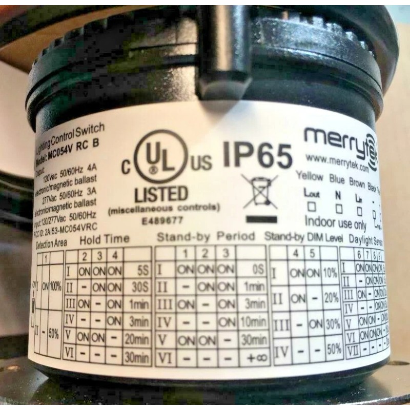 Merrytek MC054V RC B IP65 Rating Waterproof Motion Sensor With