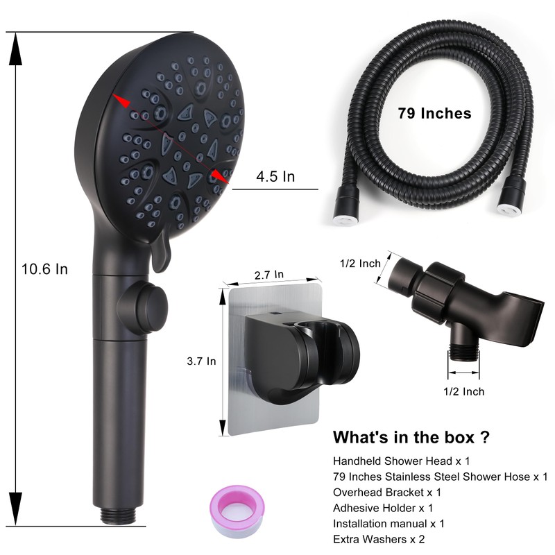 GwernKB Handheld Shower Head with On Off Switch,8-mode High Pressure