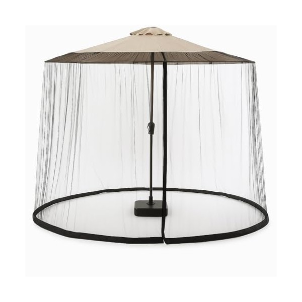CozyBox 9ft Outdoor Canopy Umbrella Mosquito Net with Zipper Door,