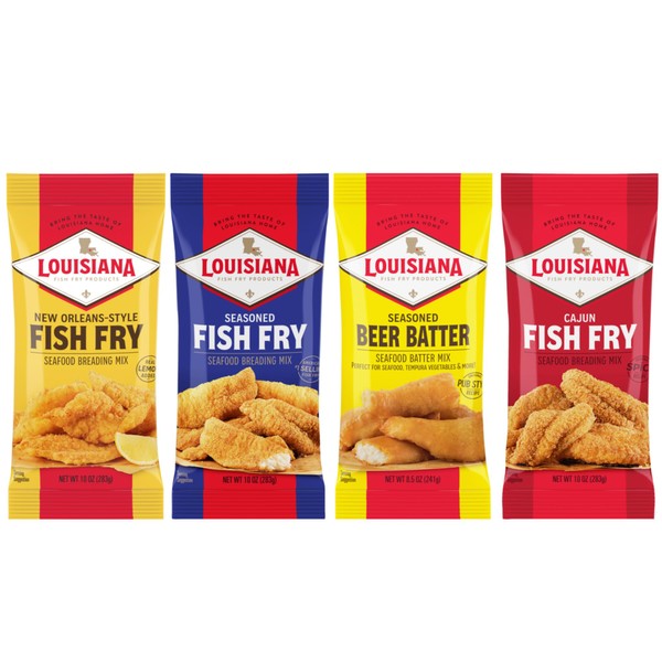 Louisiana Fish Fry, Breading Variety Gift Pack (Pack of 4)