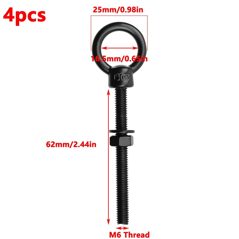 Antrader Stainless Steel Eye Bolt,M6 Heavy Duty Lifting Ring Threaded