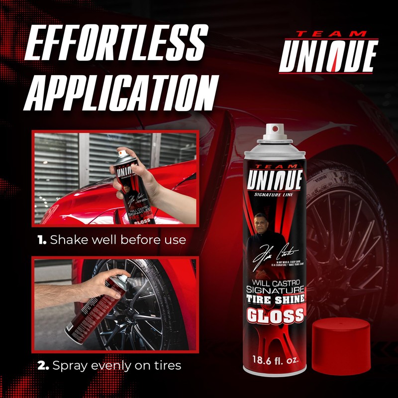 Team Unique Tire Shine Gloss – 18.6 Fl Oz (550mL)