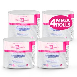 Wipes4Health Sanitizing Wipes: 4000 Unscented Wet Wipes (8" x 6"): 4 Refill Mega Rolls for Floor Stand, Wall Mounted and Bucket Dispensers - For Gyms, Fitness Clubs, Schools, Commercial Facilities