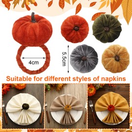 LemonRoad 12 Pcs Pumpkin Napkin Rings Bulk Fall Pumpkin Chic Napkin Holder Rings Buckle for Thanksgiving Day Xmas Holiday Birthday Anniversary Dinner Wedding Dining Table Decoration