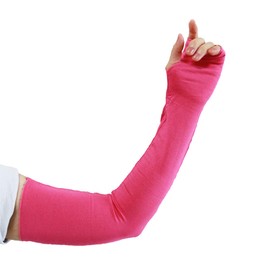Instyle Japan Arm Cover, Cotton Material, Long, Thumbhole, 98% UV Protection, UPF50+, Kaken Inspected, Cool Touch, Cool, UV Protection, Plain, Black, Women's, Sensitive Skin, Unisex, For Summer, Sun