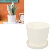 5 PCS Indoor Plant Pots with Base PP White Beautiful