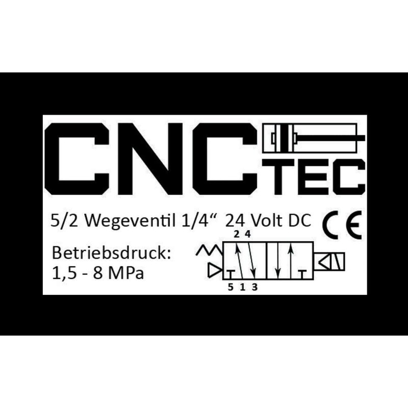5/2 Way Pneumatic Valve 24 Volt 1/4 Inch 1.5-8 Bar