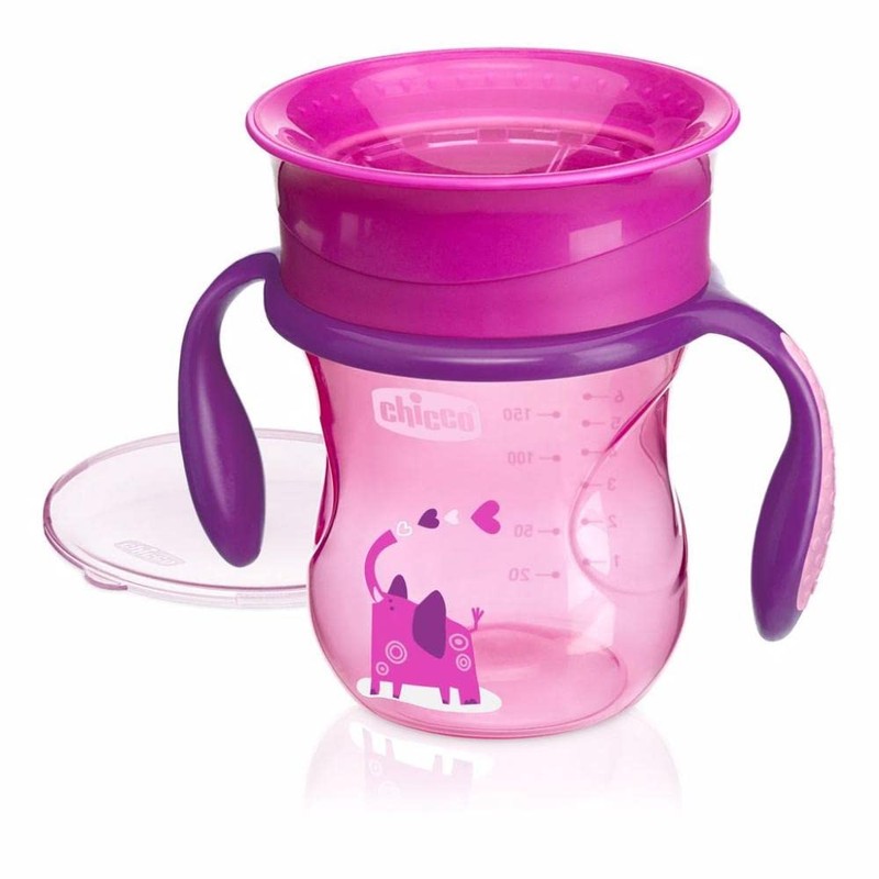 CHICCO, Vaso Entrenador Perfect Cup 360, 12m+, Color Rosa