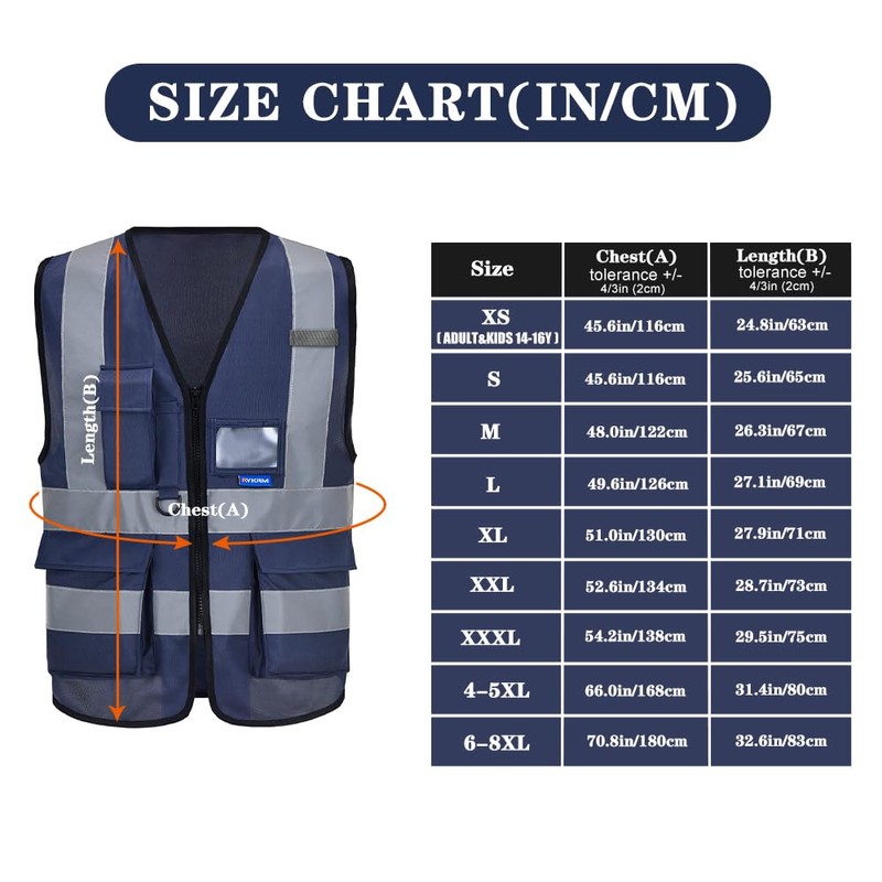 A-SAFETY navy blue work vest