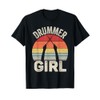 Vintage Retro Drummer Girl T-Shirt