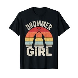 Vintage Retro Drummer Girl T-Shirt