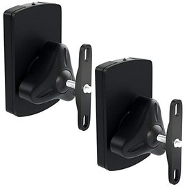 deleyCON 2 x Universal Speaker Wall Mount Set Bracket Box Holder Pivoting + Tilt up to 10 kg Ceiling Mounting + Wall Mounting – Black