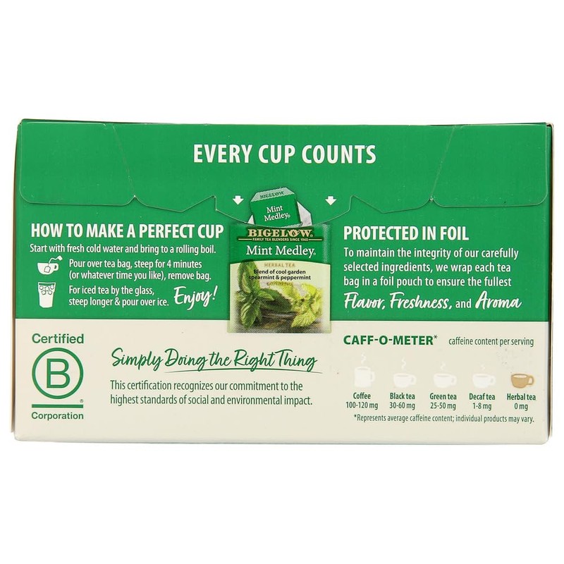 Bigelow, Mint Medley Herbal Tea, 20 Count