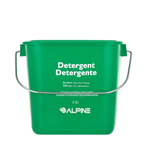 Cubo de limpieza desinfectante comercial Alpine Industries – Cubo desinfectante resistente – Cubo de líquido de limpieza – Cubo de limpieza para oficinas, restaurantes, escuelas, baños (verde, 3 qt)