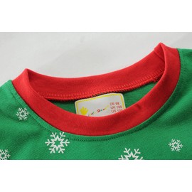 Boys Girls Christmas Pajamas Kids 100% Cotton Holiday Pyjamas Children Santa Claus Pjs Toddler 2 Pieces Pants Sets Sleepwear Xmas Gift Size 3T