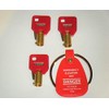FEO-K1 Elevator Key Fire Service Keys 3 Keys RED Caps