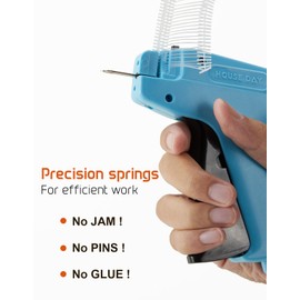 HOUSE DAY Tagging Gun for Clothing, Retail Price Tag Gun for Clothes, Price Tag Attacher Gun with 6 Needles, 1000pcs 2" Barbs Fasteners for Store, Garage, Yard Sale
