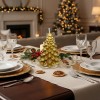 Vela Dorada Pino De Navidad Abundancia Decorativa Regalo Dorado Pino