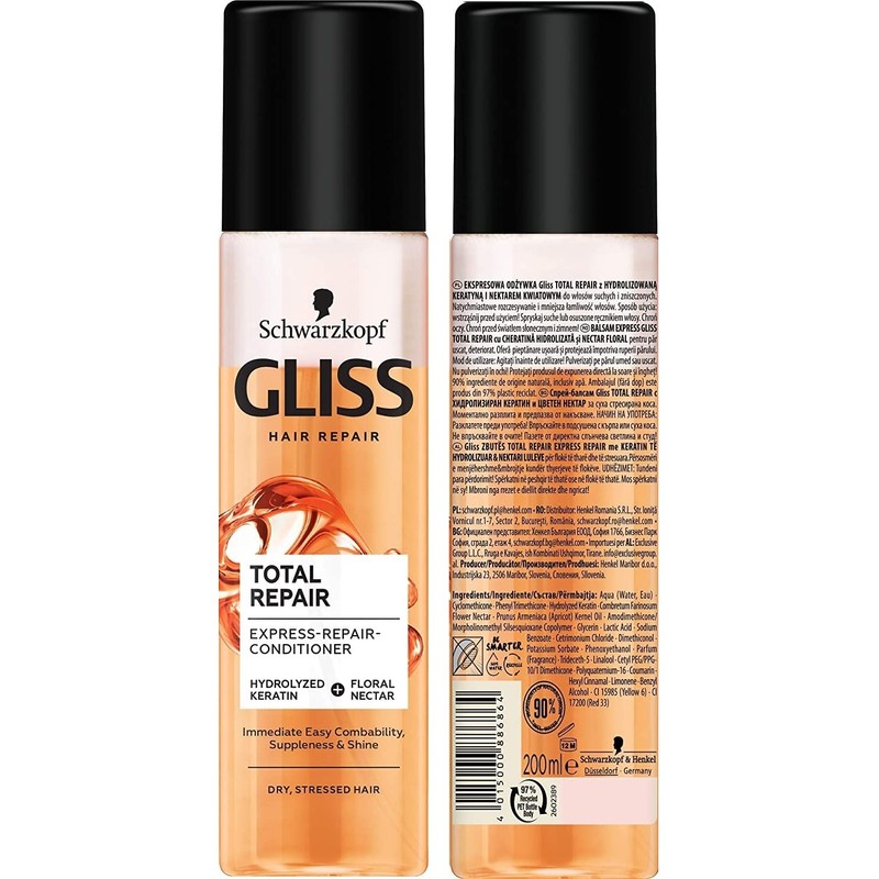 '3 x Gliss Kur Express Repair Conditioner Total Repair For