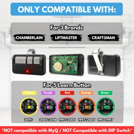 2X 893LM 893Max 891LM 371LM 373LM 971LM 973LM for Chamberlain Craftsman Liftmaster Universal Garage Door Opener Remote Replacement, Long-Range Garage Clicker