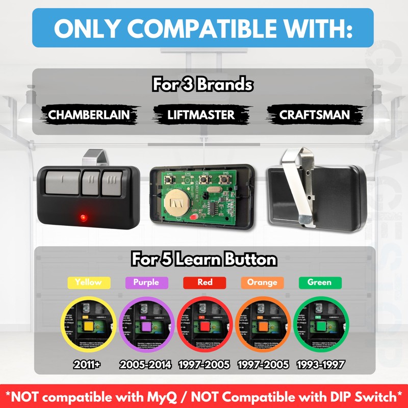 2X 893LM 893Max 891LM 371LM 373LM 971LM 973LM for Chamberlain