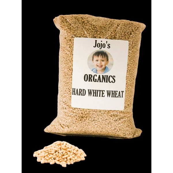 Jojo's Organics Hard White Wheat Certified Organic Non GMO 5 lbs Grain USA Grown