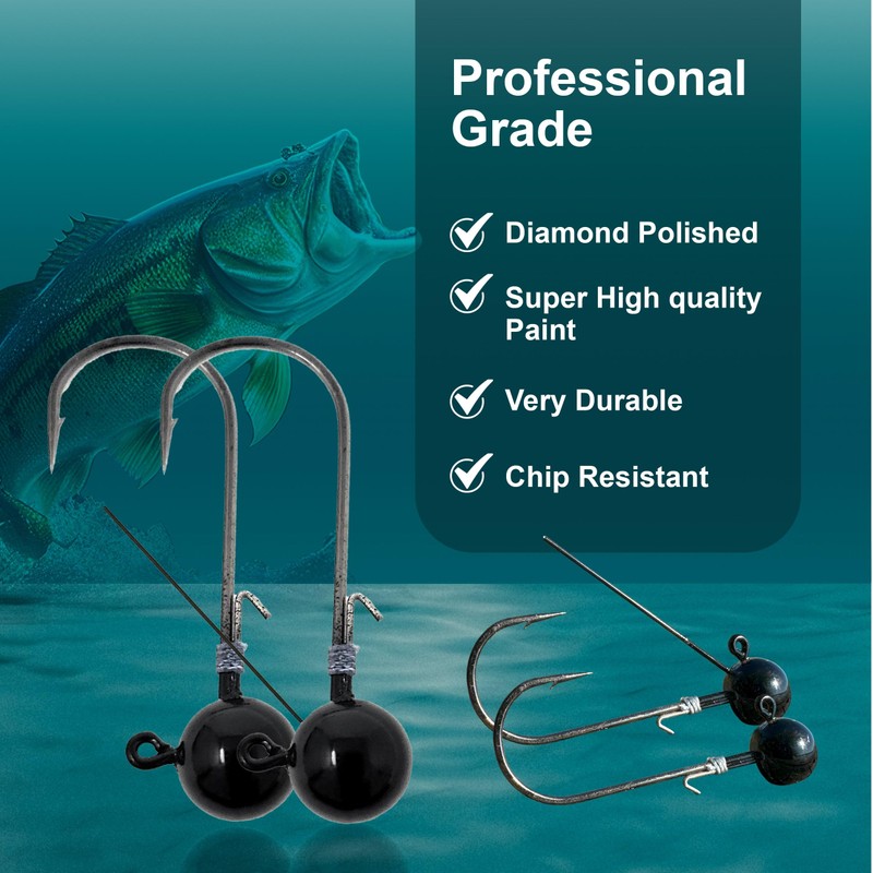 Reaction Tackle Tungsten Ball Jig - 1/8oz - 1/0 Hook-