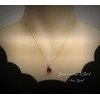 Ruby Necklace Sterling Silver - Large Simple Teardrop Cut Created