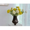 Mythlty 7 pcs White and Yellow Peony Artificial Flowers with